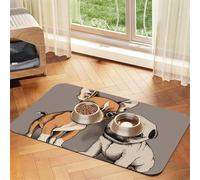 Chihuahua Bulldog Lindo Perro Pug Mascota Animal Amigos Cachorro Beige,Tapete para Comida de Mascotas, manteles Individuales de Cuero sintético para Gatos y Perros,40x60cm