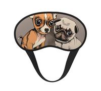 Chihuahua, Bulldog, Lindo Pug, Perro Mascota, Amigos Animales, Cachorro Beige, Cubiertas oculares completas, antifaces para dormir que bloquean la luz, orejeras opacas para dormir