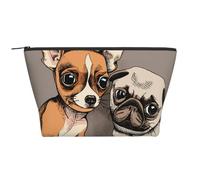 Chihuahua Bulldog Lindo Pug Perro Mascota Animal Amigos Cachorro Beige, Bolsa de artículos de tocador Bolsa de Maquillaje Bolsa de cosméticos Bolsa de artículos de tocador de Viaje portátil