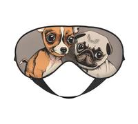 Chihuahua Bulldog Lindo Pug Perro Mascota Animal Amigos Cachorro Beige, Cubreojos completos Antifaz bloqueador de luz Antifaz para dormir Antifaz suave con los ojos vendados Noche