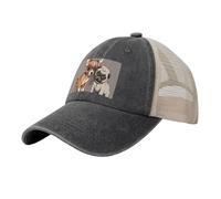 Chihuahua Bulldog Lindo Pug Perro Mascota Animal Amigos Cachorro Beige, Sombreros clásicos para papá, Gorras de Camionero Ajustables, Gorra de béisbol de Malla de Vaquero