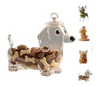 Chihuahua Candy Jar, Adorable Dog Shaped Glass Candys Jars, Large Animal Shaped Food Storage Kitchen Canister, Airtight Dog Snack Container For Cookies,Candy,Coffee Pods, Cookie Jar With Lid (C)