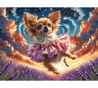 Chihuahua cielo estrellado fantástico Rompecabezas 1000 Piezas Cartón Para Principiantes mascota animal Vacaciones Y Fines De Semana Hobby Y Ocio Calidad Profesional Regalo Cumpleaños 1000 PCS/75x50cm