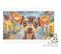 Chihuahua de cartón 100% Reciclado: Chihuahua en una Ciudad Vibrante. Rompecabezas de 1000 Piezas. Actividad Divertida para Adultos en días lluviosos. 38 x 26 cm (1000 Piezas).