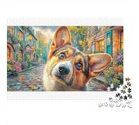 Chihuahua de cartón 100% Reciclado en un Pueblo Soleado. Rompecabezas de 1000 Piezas para Adultos. Un Reto Que estimula la Mente. 70x50cm/1000 Piezas.