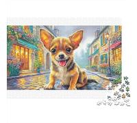 Chihuahua de cartón 100% Reciclado en un Sendero panorámico. Rompecabezas de 1000 Piezas para Adultos y niños. Diversión en casa. 70 x 50 cm (1000 Piezas).
