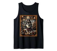 Chihuahua de Pelo Largo Steampunk Científico Loco Camiseta sin Mangas