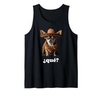 Chihuahua Divertido en Sombrero y español - ¿Qué? Camiseta sin Mangas