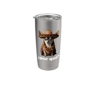 Chihuahua divertido y español - ¿Por qué? Vaso térmico de acero inoxidable de doble pared