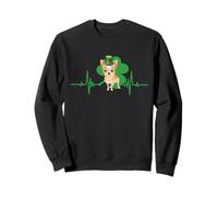 Chihuahua Dog Heartbeat Leprechaun Shamrock St Patricks Day Sudadera