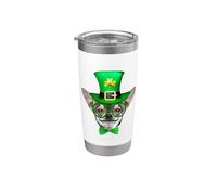 Chihuahua Dog Leprechaun St Patricks Day Funny Dog Lover Vaso térmico de acero inoxidable de doble pared