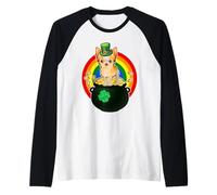 Chihuahua Dog Lucky Charm Shamrock Funny St Patricks Day Camiseta Manga Raglan