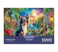 Chihuahua Dream - 1000 Piezas para Adultos y Adolescentes: Chihuahua Moon & Flowers - Tablero Reciclado Premium, Ideal para Regalar, 52 x 38 cm (1000 Piezas)