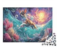 Chihuahua en Atardecer Submarino Rompecabezas Mascotas Puzzle 1000 Piezas - Regalo, Juego Familiar, Decoración del Hogar, para Adultos 52x38cm/1000pcs