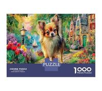 Chihuahua en Camino de Flores 1000 Piezas Puzzle Arte canino Puzzle Premium, Cartón Grueso - Ultra Difícil, Relajación Y Creatividad, Regalo Ideal para Adultos 52x38cm/1000pcs