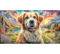 Chihuahua-Gazing-at-Glowing-Butterfly-and-Jar-of-Stars 1000 Piezas Puzzle Familiar Papel Reciclado Desafiante y Divertido para Adultos Decoración Mural 38x52/1000pcs