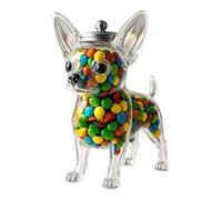 Chihuahua Glass Candy Jar | Jar galletas forma perro | Lindo recipiente almacenamiento comida perros animales con tapas herméticas | A prueba humedad Chihuahua Treat Snack Container Catina cocina