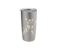 Chihuahua Hockey sobre hielo Deportes Vintage Amante de los perros Vaso térmico de acero inoxidable de doble pared
