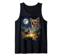 Chihuahua Howling to The Moon Funny Dog Meme Camiseta sin Mangas