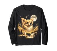 Chihuahua Howling to The Moon Funny Dog Meme Manga Larga