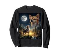 Chihuahua Howling to The Moon Funny Dog Meme Sudadera