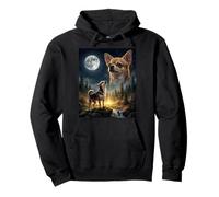 Chihuahua Howling to The Moon Funny Dog Meme Sudadera con Capucha