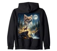 Chihuahua Howling to The Moon Funny Dog Meme Sudadera con Capucha