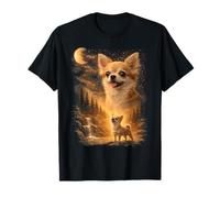 Chihuahua Howling to The Moon Vintage 90s Funny Pet Dueño Camiseta