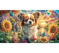 Chihuahua-in-a-Mystical-Forest 1000 Piezas Puzzle Educativo desafiante para Adultos y niños Papel Reciclado Actividad en casa 70x50/1000pcs