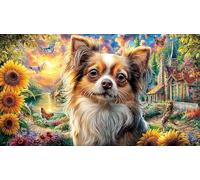 Chihuahua-in-a-Mystical-Forest 1000 Piezas Puzzle Educativo para Adultos Desafiante Papel Reciclado Idea 38x52/1000pcs
