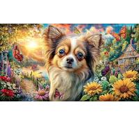 Chihuahua-in-a-Mystical-Forest 1000 Piezas Puzzle Educativo para Adultos Desafiante Papel Reciclado Idea 70x50/1000pcs