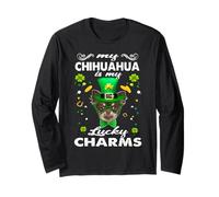 Chihuahua Is My Lucky Charm St Patricks Day Dogs Lovers Manga Larga