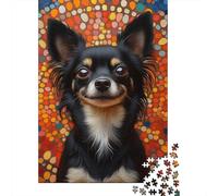 Chihuahua Jigsaw Puzzles Puzzles for Adults Kids. 1000 Piece Great Gifts Challenge Toy Educational Games Home Decoration for Adults& Kids Age 14 Years Up 1000pcs (75x50cm)