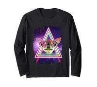 Chihuahua Laser Eyes Funny Dog In Space Galaxy Dogs Lover Manga Larga