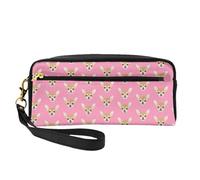 Chihuahua Lindo Perro Perros Mascotas Perros Chihuahuas, Bolsa de Maquillaje Bolsa de cosméticos Bolsa de Aseo de Viaje portátil Estuche de Cuero para Mujeres y niñas