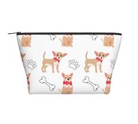 Chihuahua Lindos Perros y tazón, Bolsa de artículos de tocador Bolsa de Maquillaje Bolsa de cosméticos Bolsa de artículos de tocador de Viaje portátil