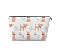 Chihuahua Lindos Perros y tazón, Bolsa de artículos de tocador Bolsa de Maquillaje Bolsa de cosméticos Bolsa de artículos de tocador de Viaje portátil