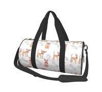 Chihuahua Lindos Perros y tazón, Bolsa de Viaje de Gran Capacidad, Bolso Redondo, Bolsa de Viaje Deportiva, Bolsa de Mano, Bolsa de Fitness