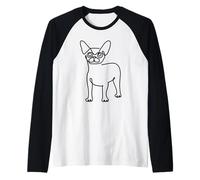 Chihuahua Line Minimal Camiseta Manga Raglan