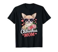 Chihuahua Mamá Floral Lindo Perro Mamá Camiseta