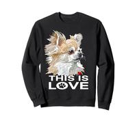 Chihuahua Pelo Largo Esto Es Amor Perro Amante Chiwawa Sudadera