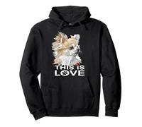 Chihuahua Pelo Largo Esto Es Amor Perro Amante Chiwawa Sudadera con Capucha