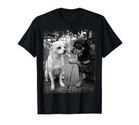 Chihuahua Perro Fumador Arte Callejero Negro Blanco Camiseta