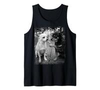 Chihuahua Perro Fumador Arte Callejero Negro Blanco Camiseta sin Mangas