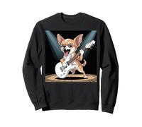 Chihuahua Perro Jugando Guitarra Star Rock and Roll Chihuahua Sudadera
