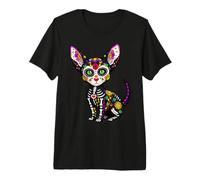 Chihuahua Perro Mexicano Calavera Viva México Fiesta Camiseta Premium