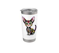 Chihuahua Perro Mexicano Calavera Viva México Fiesta Vaso térmico de acero inoxidable de doble pared