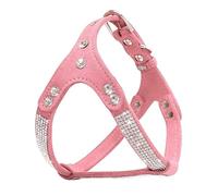 Chihuahua Poodle Pug Rhinestone Studded Attetable Arnés Confort Suave Glitter Leed Arnés Y Correa De Correa,A,L