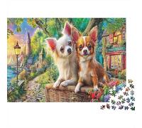 Chihuahua Portrait 1000 Pieces Adult Puzzle Two Chihuahuas Together for Adults & Kids Age 12 Years + Gift 70x50cm/1000pcs