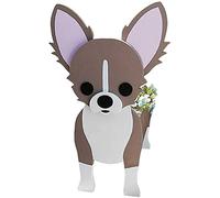 Chihuahua PVC Pet Dog Flower Tray Dog Flower Pot Small Cute Cartoon Animal Shaped Succulent Planter Plant Pot for Outdoor Indoor Garden Decor Wooden Decoration